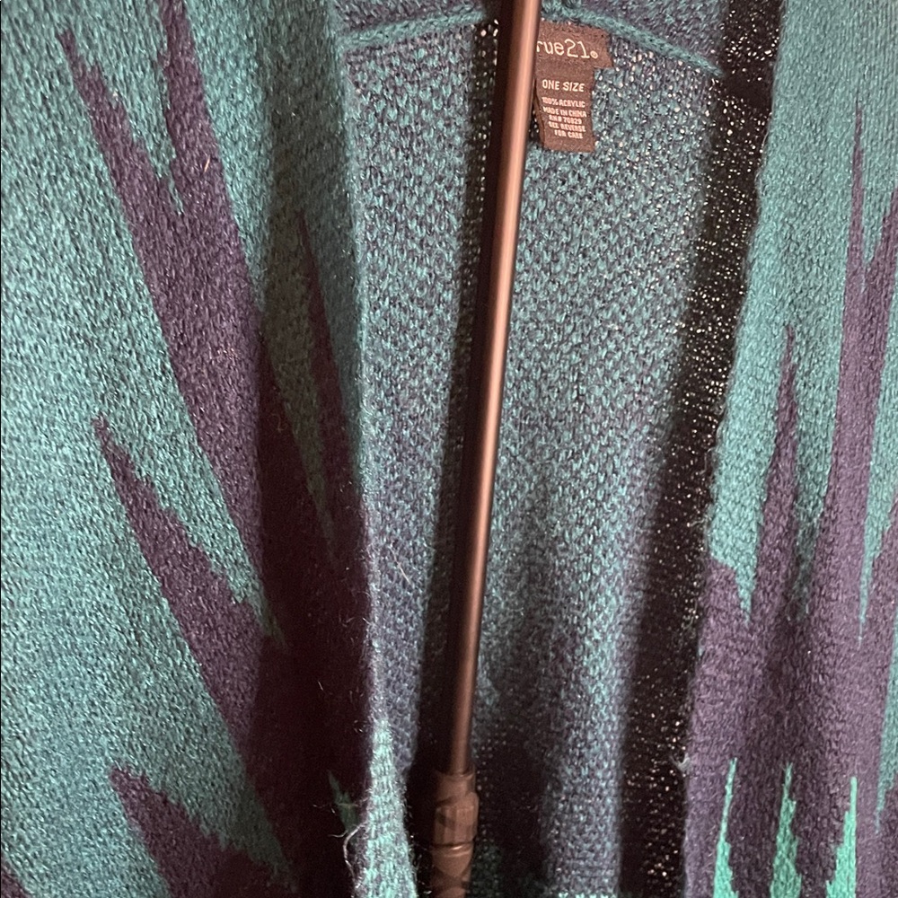 Rue21 Teal and Navy Knit Cardigan - Picture 3 of 7